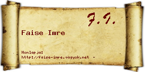 Faise Imre névjegykártya